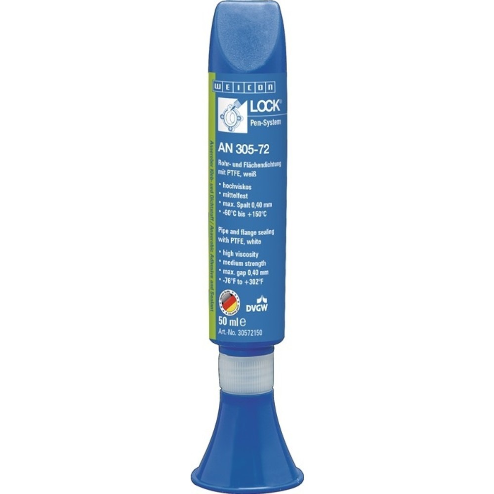 Produktabbildung: WEICON Rohr-/Flächendichtung WEICONLOCK® AN 305-72, 50 ml, weiß, Pen