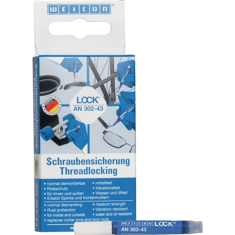 Produktabbildung: WEICON Schraubensicherung WEICONLOCK® AN 302-43, 3 ml, blau