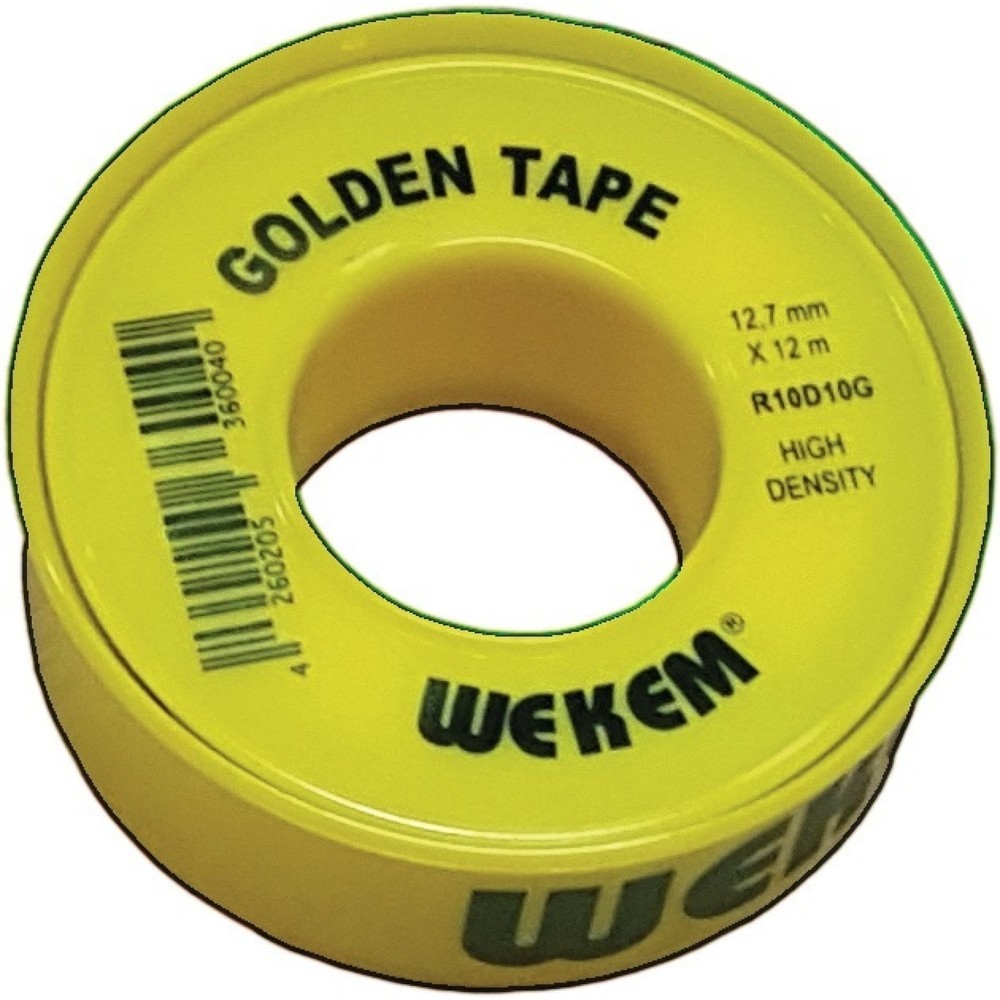 Produktabbildung: WEKEM PTFE Dichtband Golden Tape L12m B12,7mm D0,1mm 100g/m² Spule
