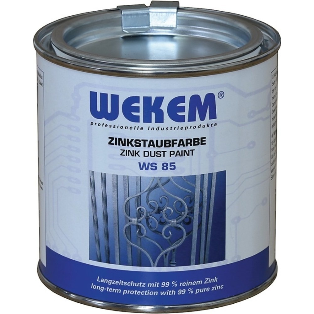 Produktabbildung: WEKEM Zinkstaubfarbe WS85, dunkelgrau, metallisch matt, Dose, 375 ml