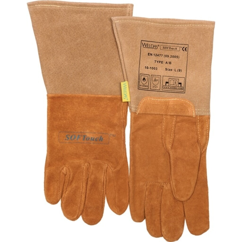 WELDAS Schweißerhandschuhe Gr.L (9) orange Produktabbildung: WELDAS Schweißerhandschuhe Gr.L (9) orange