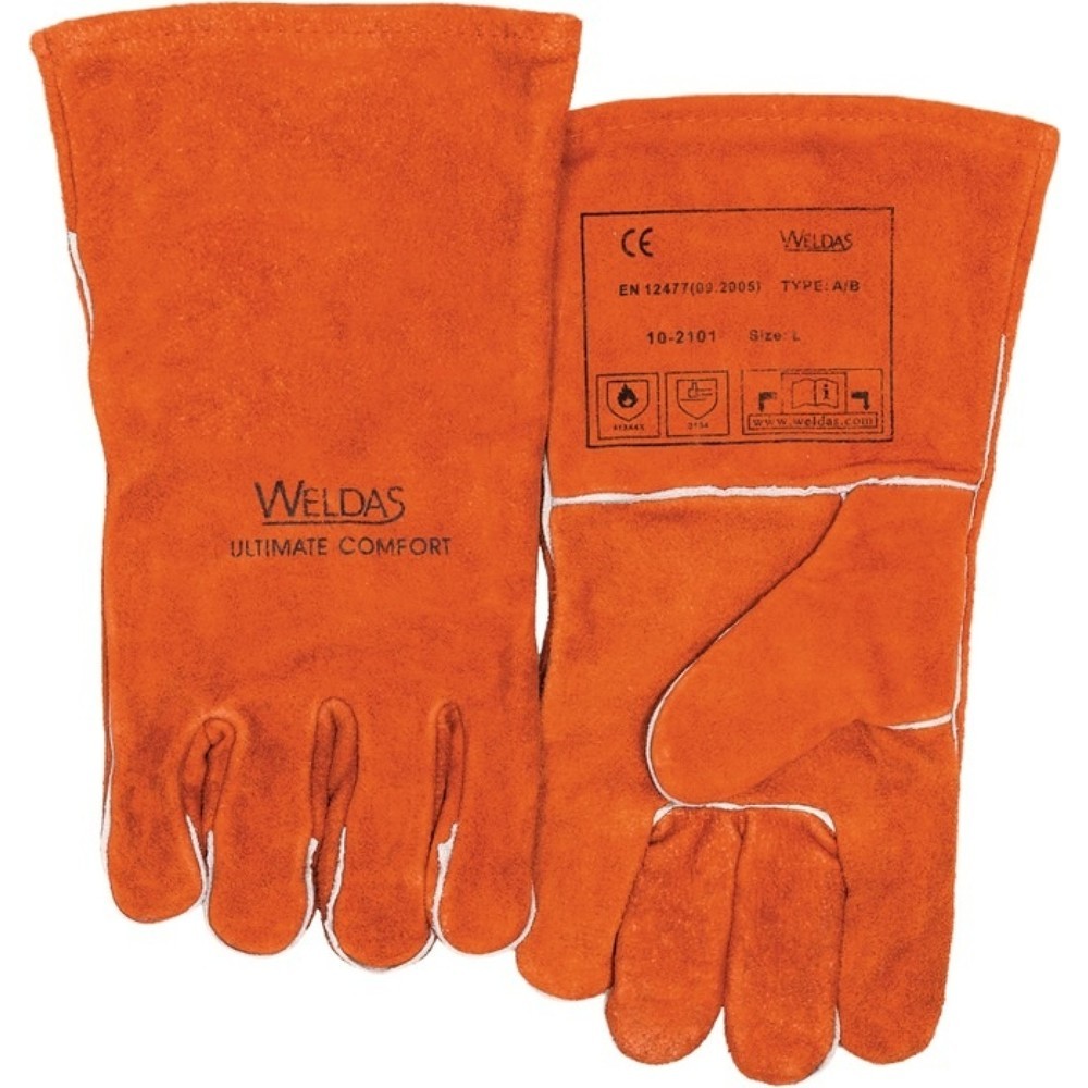 Produktabbildung: WELDAS Schweißerhandschuhe Gr.L (9) rot