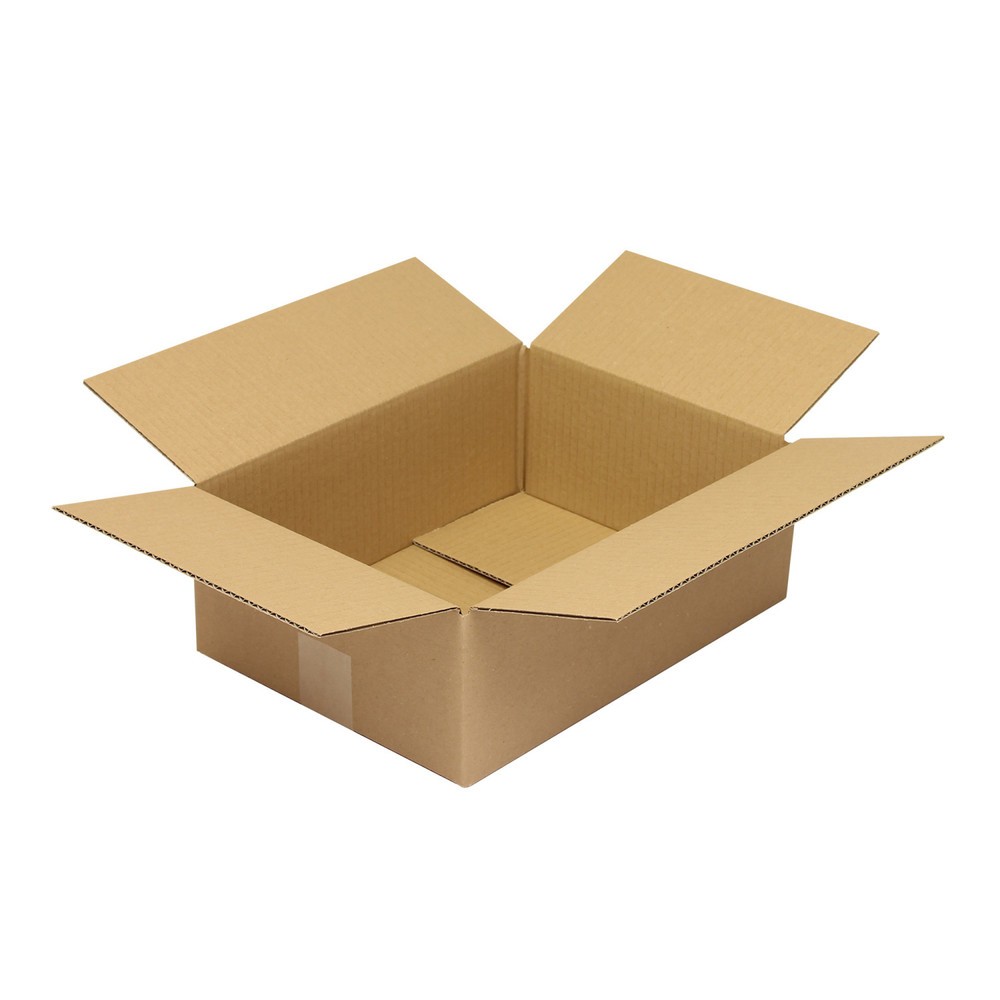 Produktabbildung: Wellpapp-Faltkarton 1-wellig, 350 x 250 x 120 mm, Qualität 1.20 C, braun