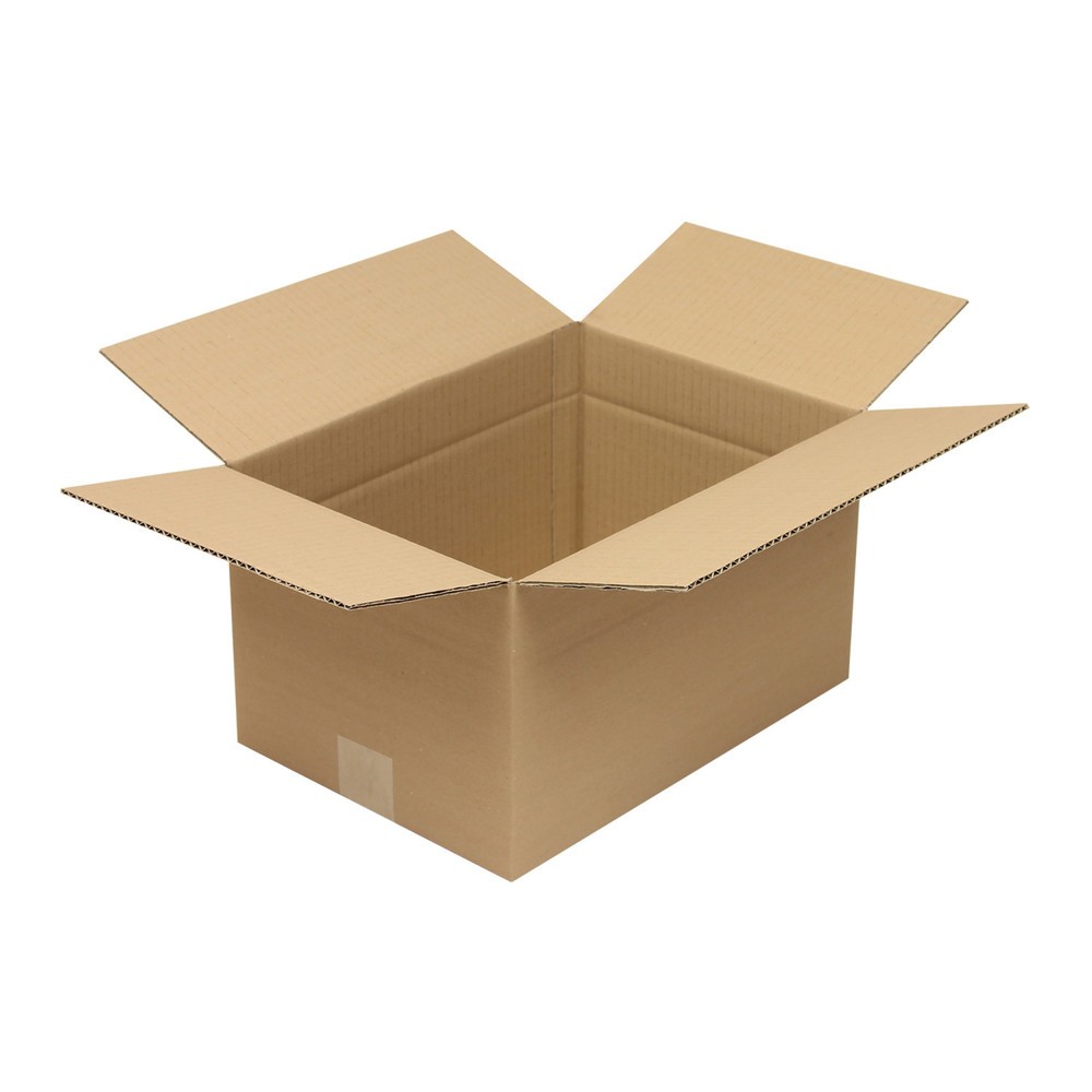 Produktabbildung: Wellpapp-Faltkarton 1-wellig, 350 x 250 x 200 mm, Qualität 1.20 C, braun