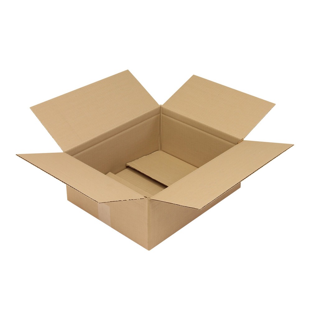 Produktabbildung: Wellpapp-Faltkarton 1-wellig, 400 x 330 x 160 mm, Qualität 1.30 C, braun