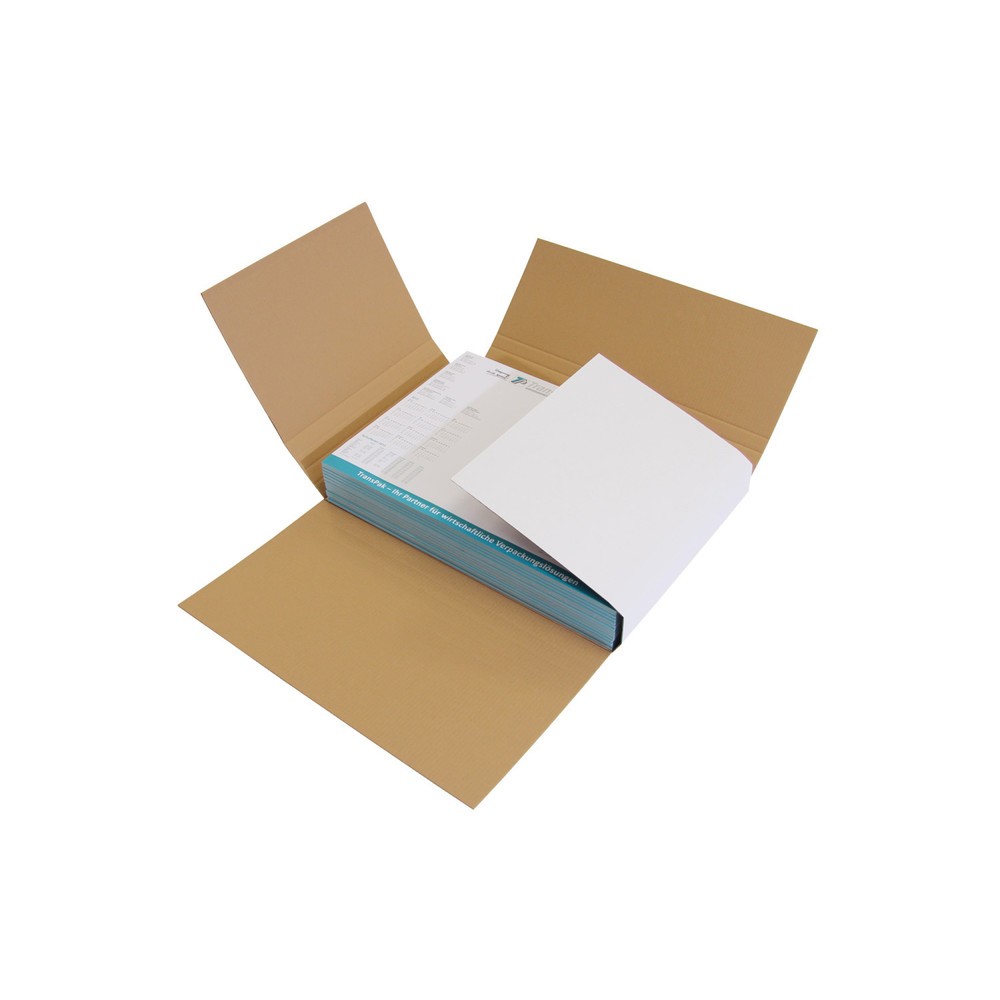 Produktabbildung: Wellpapp-Kreuzverpackung, 425 x 600 x 10-120 mm ( L x B x H ), weiß, DIN A2