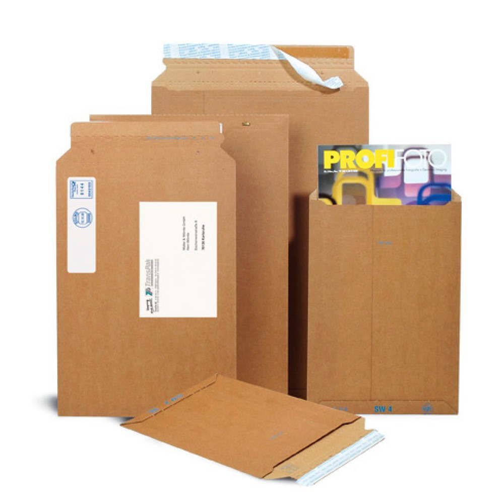 Produktabbildung: Wellpapp-Versandtasche, 194 x 310 mm, braun, Suprawell, Selbstklebeverschluss, 1 VE = 100 Stk