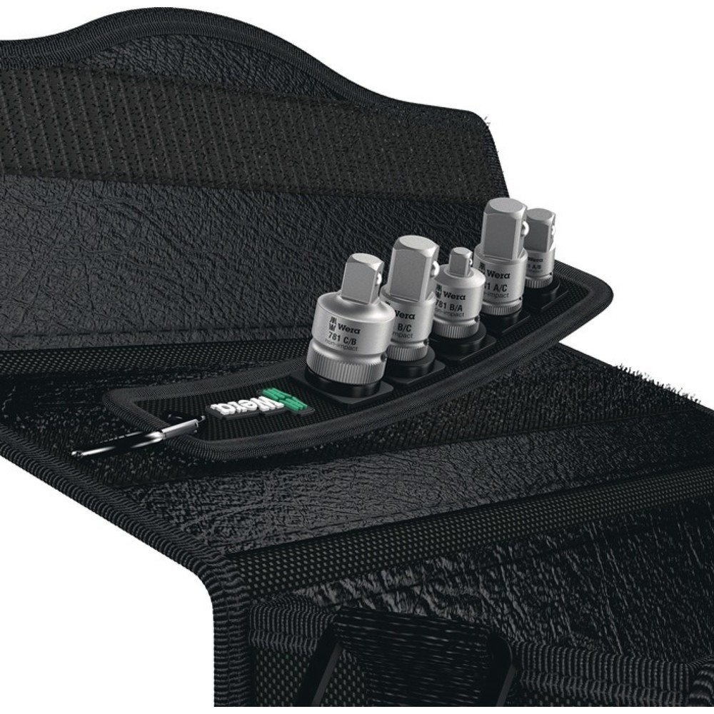Produktabbildung Nr. 2: Wera Adaptersatz 781/5 Set, 5teilig m.Halterung, für Hand- und Maschinenbetätigung