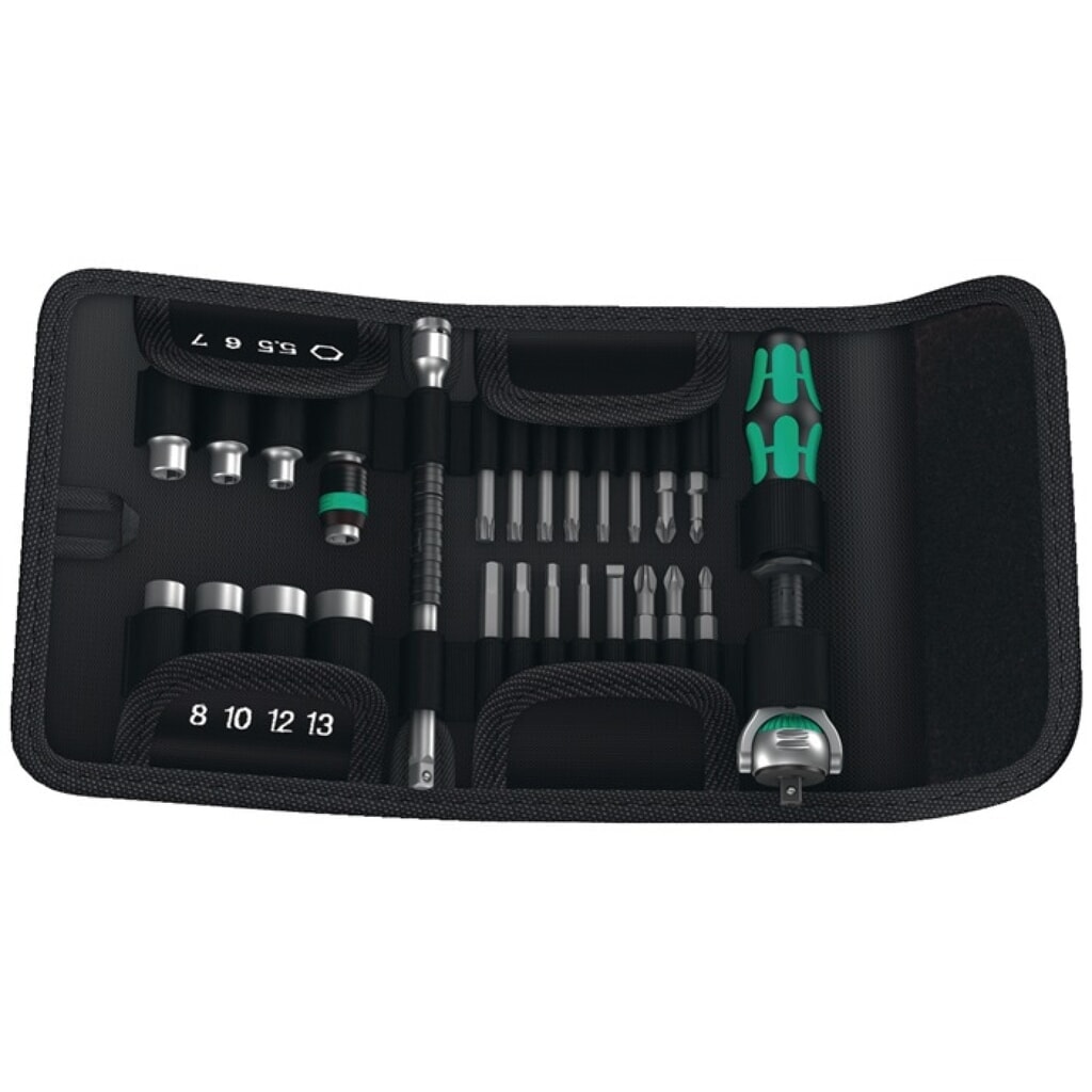 Produktabbildung: WERA Bit-/Steckschlüsselset KK Zyklop Speed 26-tlg.Schlitz/PH/PZD/Knarre/7 Nüsse