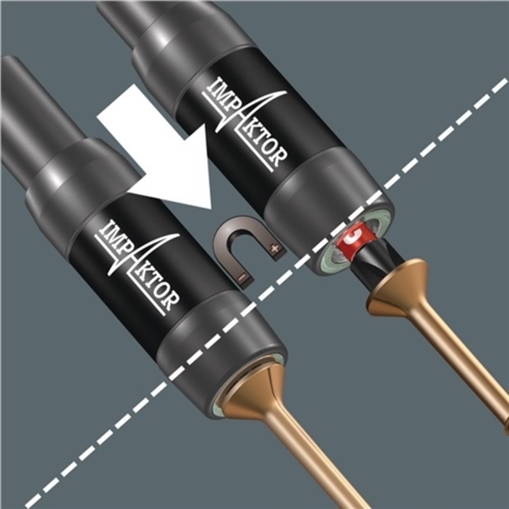 Produktabbildung Nr. 2: Bithalter 897/4 IMP R f.1/4 Zoll Bits C 6,3 L.75mm m.Ringmagnet WERA