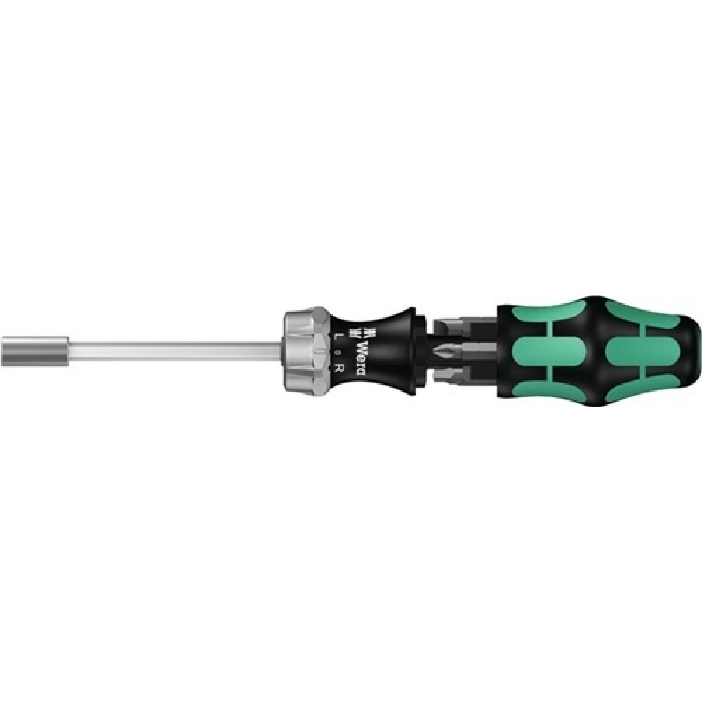 Produktabbildung: Bit-Handhalter 7tlg.m.Ratschenfunktion u.Magazin Schlitz/PH/PZD KK 27 RA 1 SB