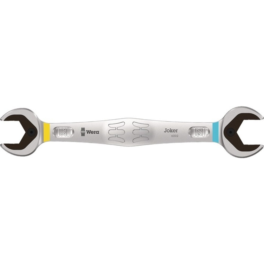 Produktabbildung: WERA Doppelmaulschlüssel 6002 Joker, matt verchromt, 22 x 24 mm Länge 261 mm