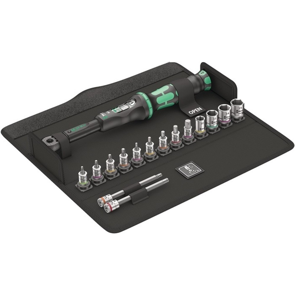 Produktabbildung: WERA Drehmomentschlüsselset Bicycle Set Torque 1 16-tlg.2,5-25 Nm 1/4 Zoll