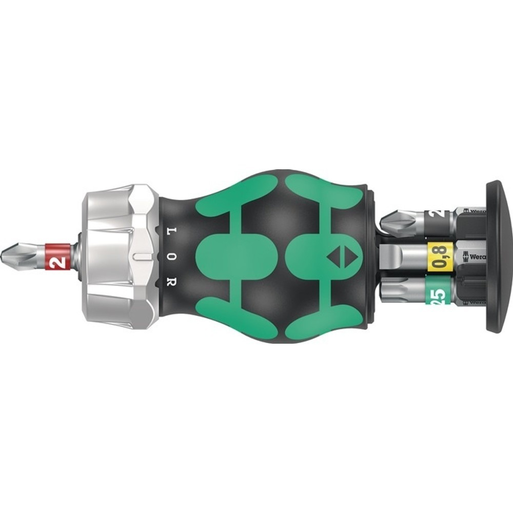 Produktabbildung: Wera Magazinbithalter KK Stubby Magazin RA 2, 6-teilig, Schlitz/PH/PZD/TORX®