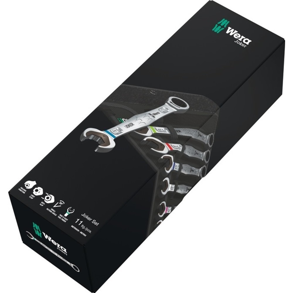 Produktabbildung: WERA Maulringratschenschlüsselsatz Joker 4-tlg.SW 10-19mm ger