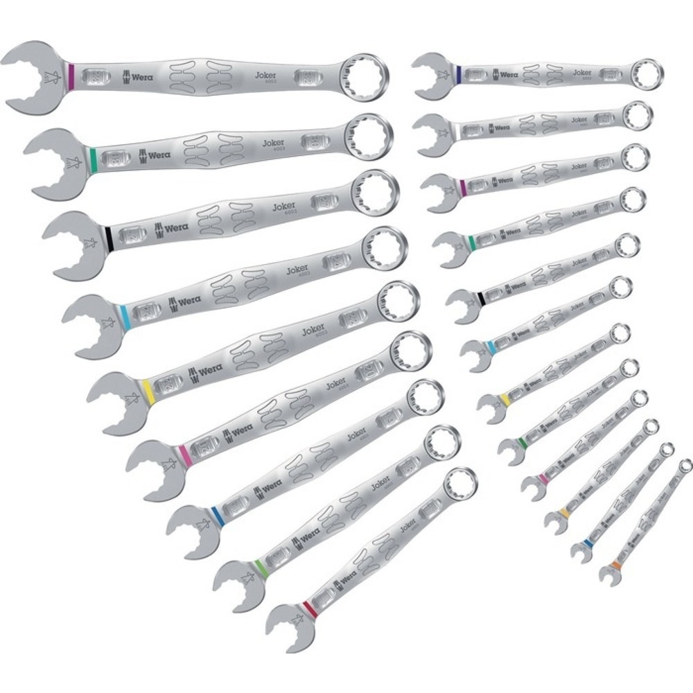 Produktabbildung: Wera Ringmaulschlüsselsatz 6003 Joker, 22-teilig Schlüsselweite 5,5-32 mm, gerade legierter Werkzeugstahl
