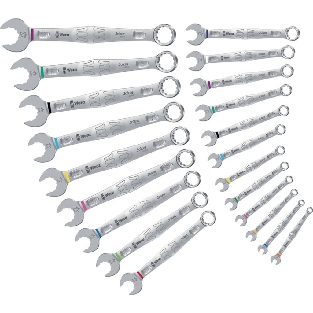 Wera Ringmaulschlüsselsatz 6003 Joker, 22-teilig Schlüsselweite 5,5-32 mm, gerade legierter Werkzeugstahl Produktabbildung: Wera Ringmaulschlüsselsatz 6003 Joker, 22-teilig Schlüsselweite 5,5-32 mm, gerade legierter Werkzeugstahl