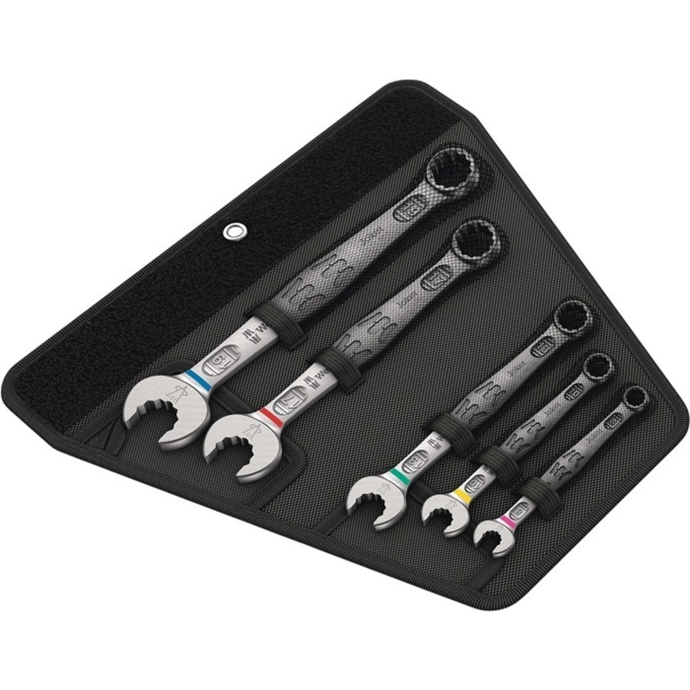 Produktabbildung: WERA Ringmaulschlüsselsatz 6003 Joker, Form A legierter Werkzeugstahl, 5-teilig Schlüsselweite 8-19 mm