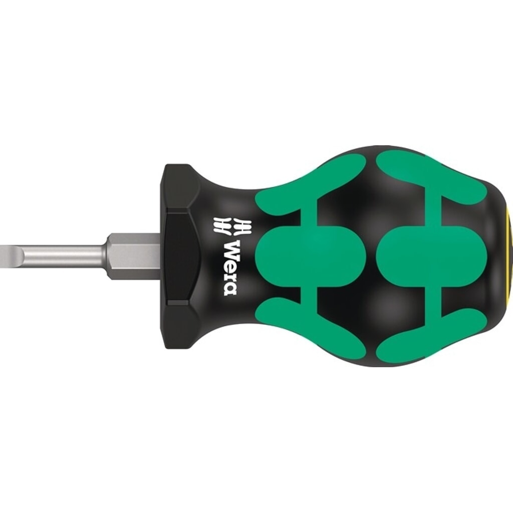 Produktabbildung: WERA Schraubendreher 335 Stubby, Klingenlänge 24,5 mm 2-Komponentengriff, Schneidenbreite 3,5 mm, Rundklinge