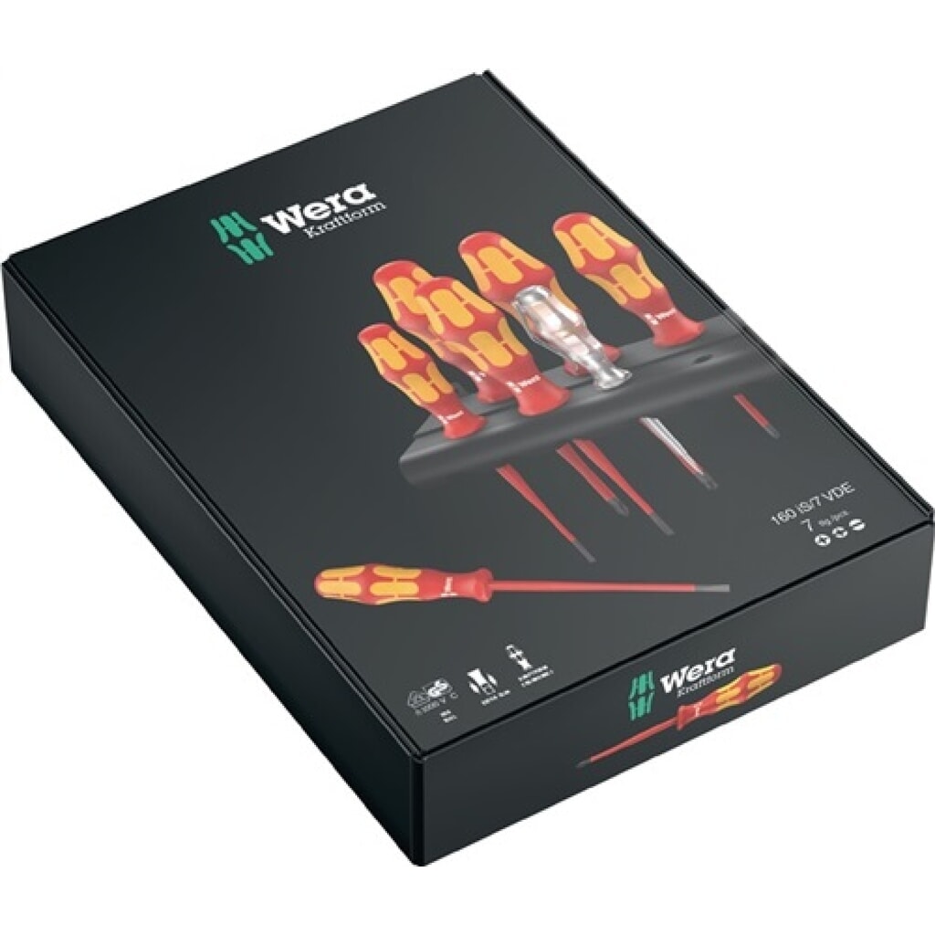 Schraubendehersatz VDE 7 tlg. Schlitz/PH/PZD Mehrkomp-Heft Kl. EXTRA SLIM Wandh. Produktabbildung: Schraubendehersatz VDE 7 tlg. Schlitz/PH/PZD Mehrkomp-Heft Kl. EXTRA SLIM Wandh.