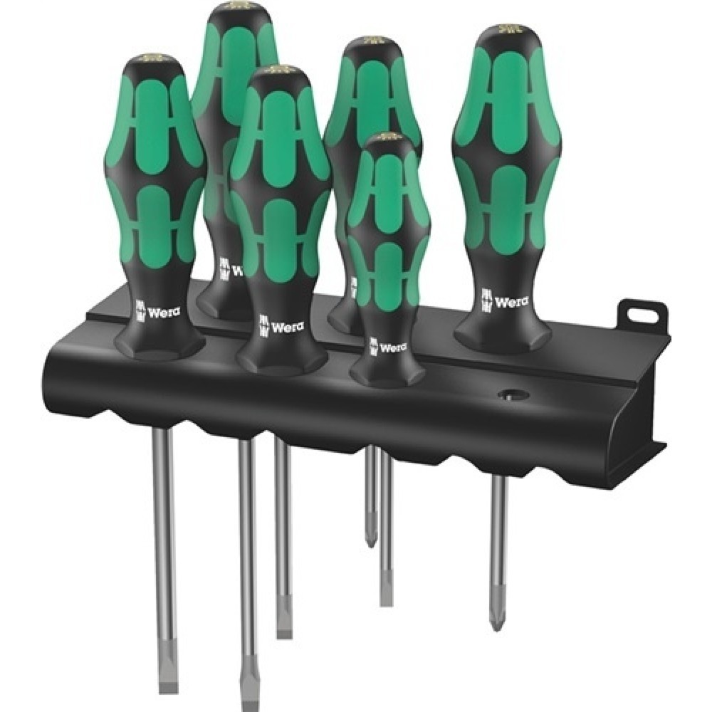 Produktabbildung: Wera Schraubendrehersatz 334/6, Mehrkomp.-Heft, 6-teilig, Schlitz/PH