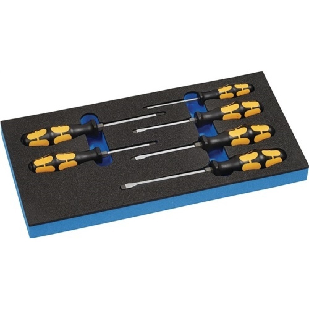 Produktabbildung: Schraubendrehersatz B.185xT.385xH.30mm1/3 Werkzeugm. 6-tlg.Schlitz+PH 6KT Ansatz