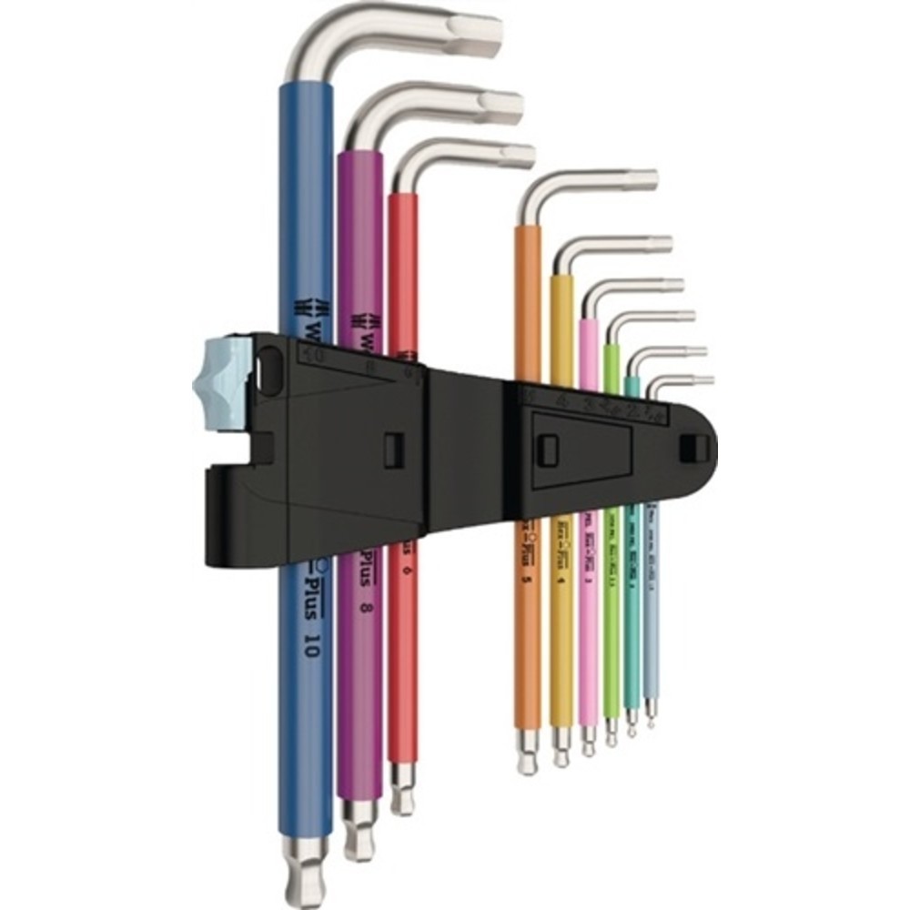 Produktabbildung Nr. 2: 6kt.Winkelschraubendrehers. 9tlg SW1,5-SW10 Edelstahl farbcod.3950 SPKL/9SMWera