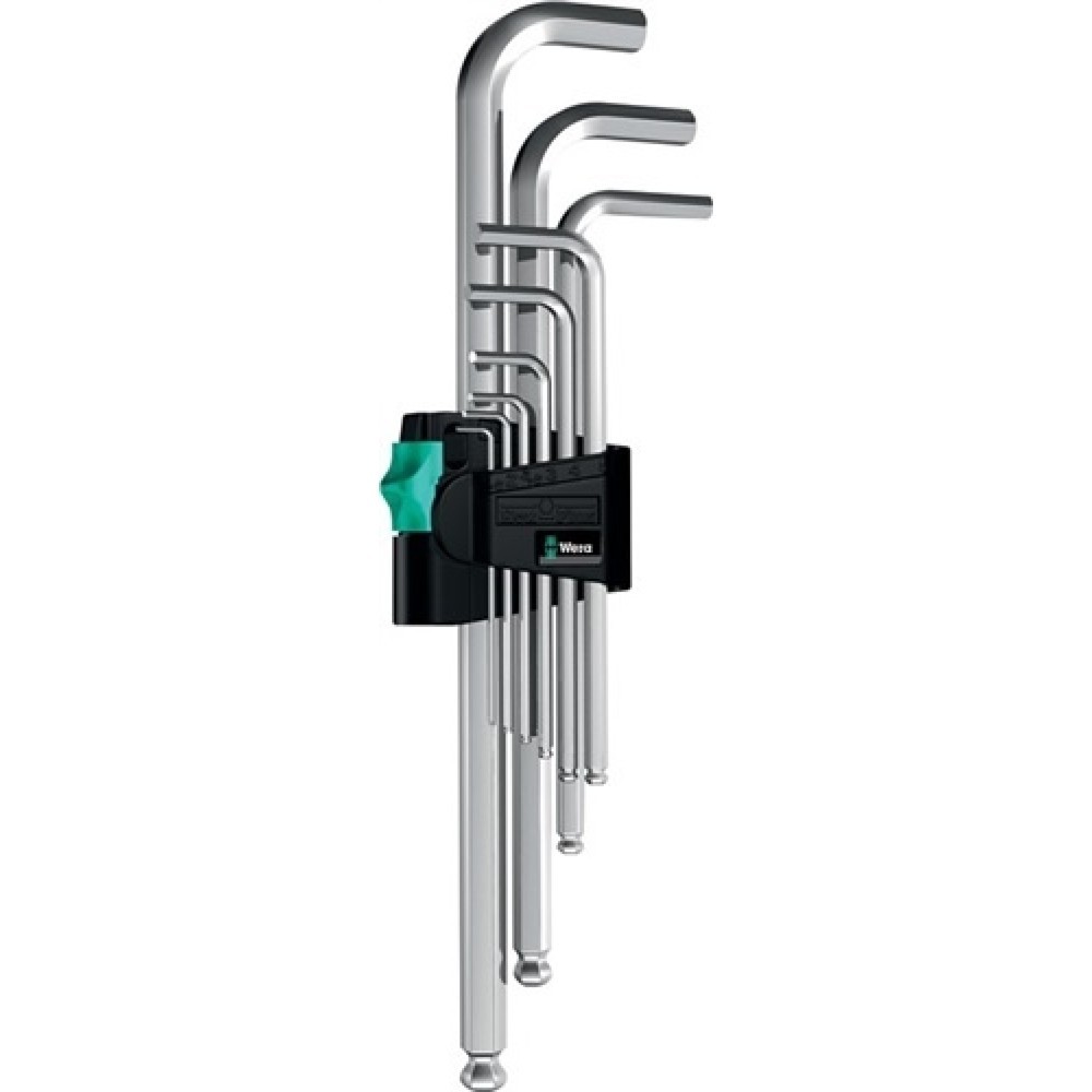 Produktabbildung: Winkelschraubendreher Satz 9tlg. SW1,5-10 extra lang WERA