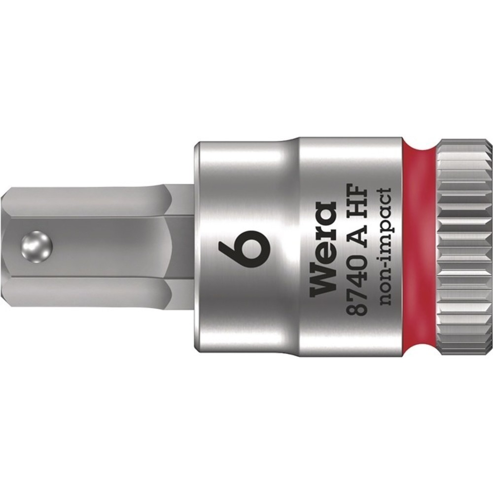 Produktabbildung: WERA Steckschlüsseleinsatz 8740 A HF, Schlüsselweite 6 mm, 1/4 ″, Länge 28 mm