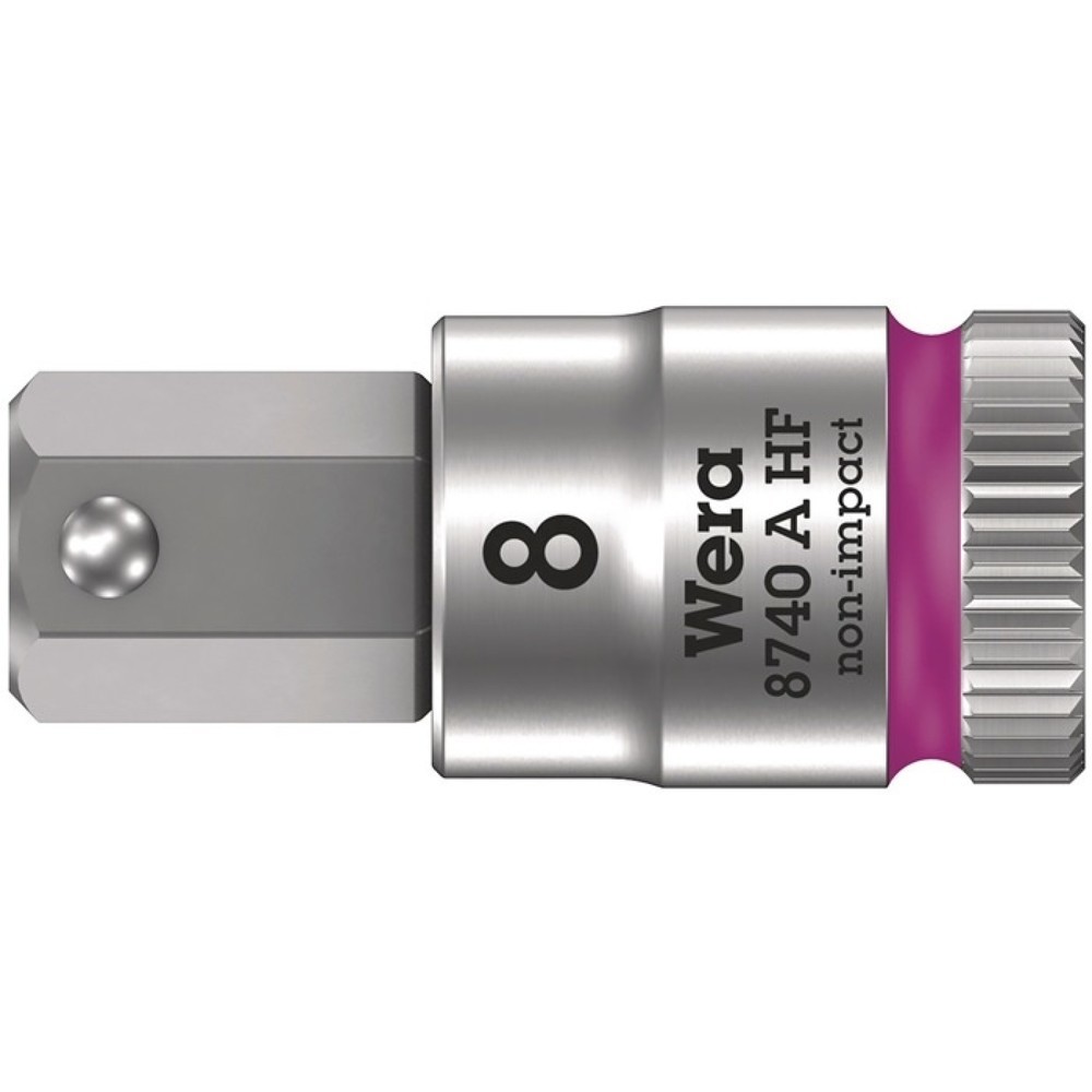 Produktabbildung: WERA Steckschlüsseleinsatz 8740 A HF, Schlüsselweite 8 mm, 1/4 ″, Länge 28 mm