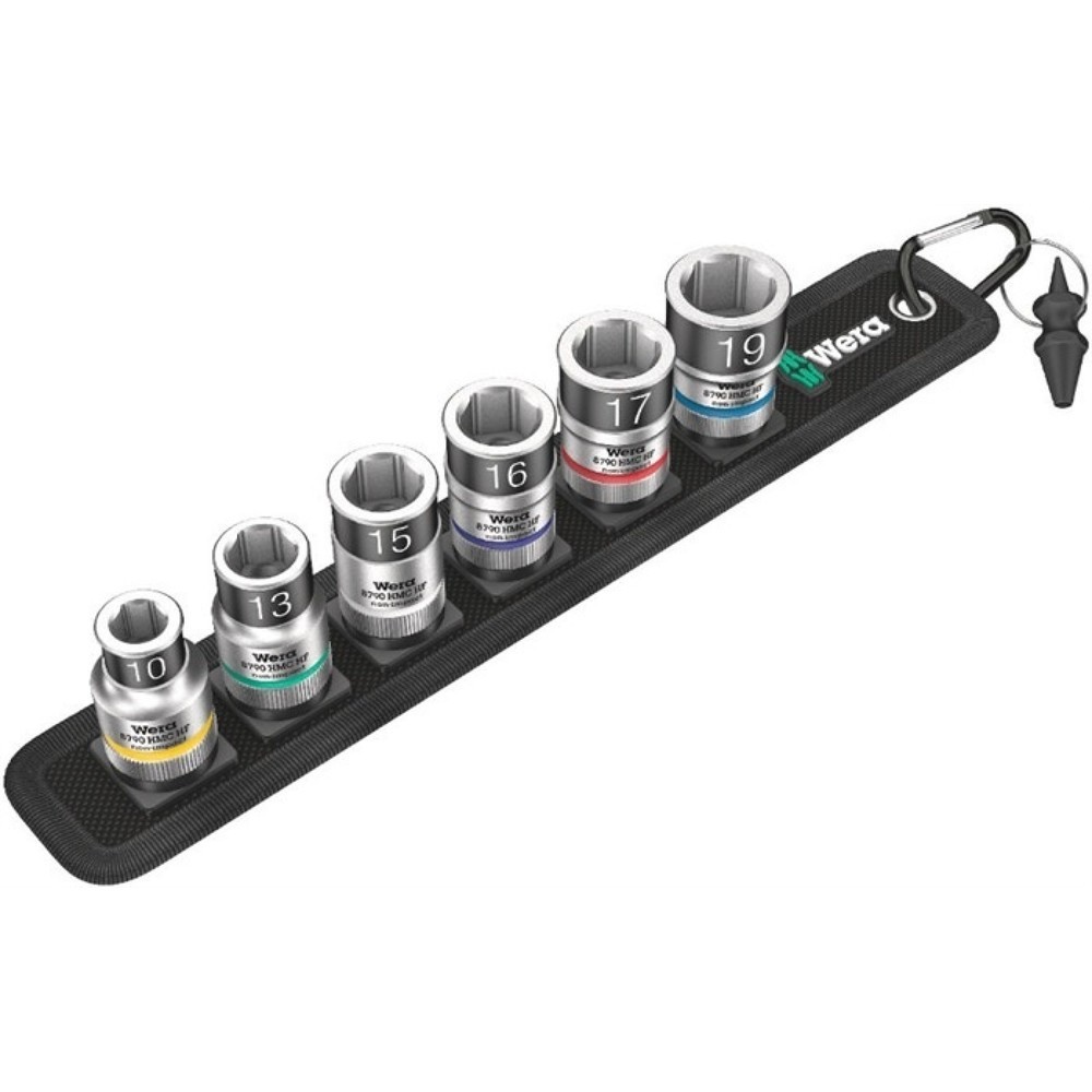 Produktabbildung: WERA Steckschlüsselsatz Belt C 1 Zyklop 7-tlg.1/2 Zoll 10-19mm f.a6-KT.-Schr