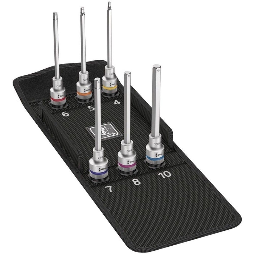 Produktabbildung: WERA Steckschlüsselsatz 8740 C HF, 1/2 ″, 6-teilig, 4x140-10x140 mm für Innen-6-kant