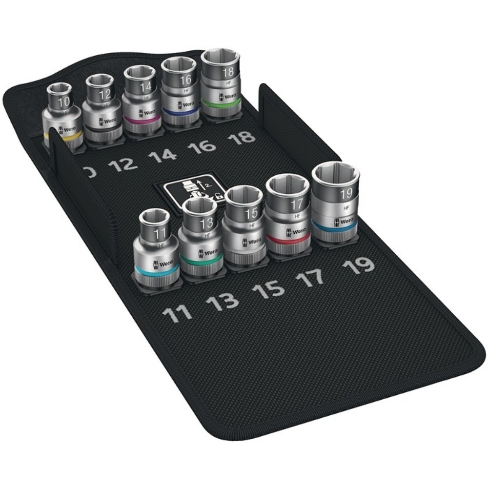 Produktabbildung: WERA Steckschlüsselsatz 8790 HMC HF 10-tlg.1/2 Zoll 10-19mm f.a6-KT.-Schr