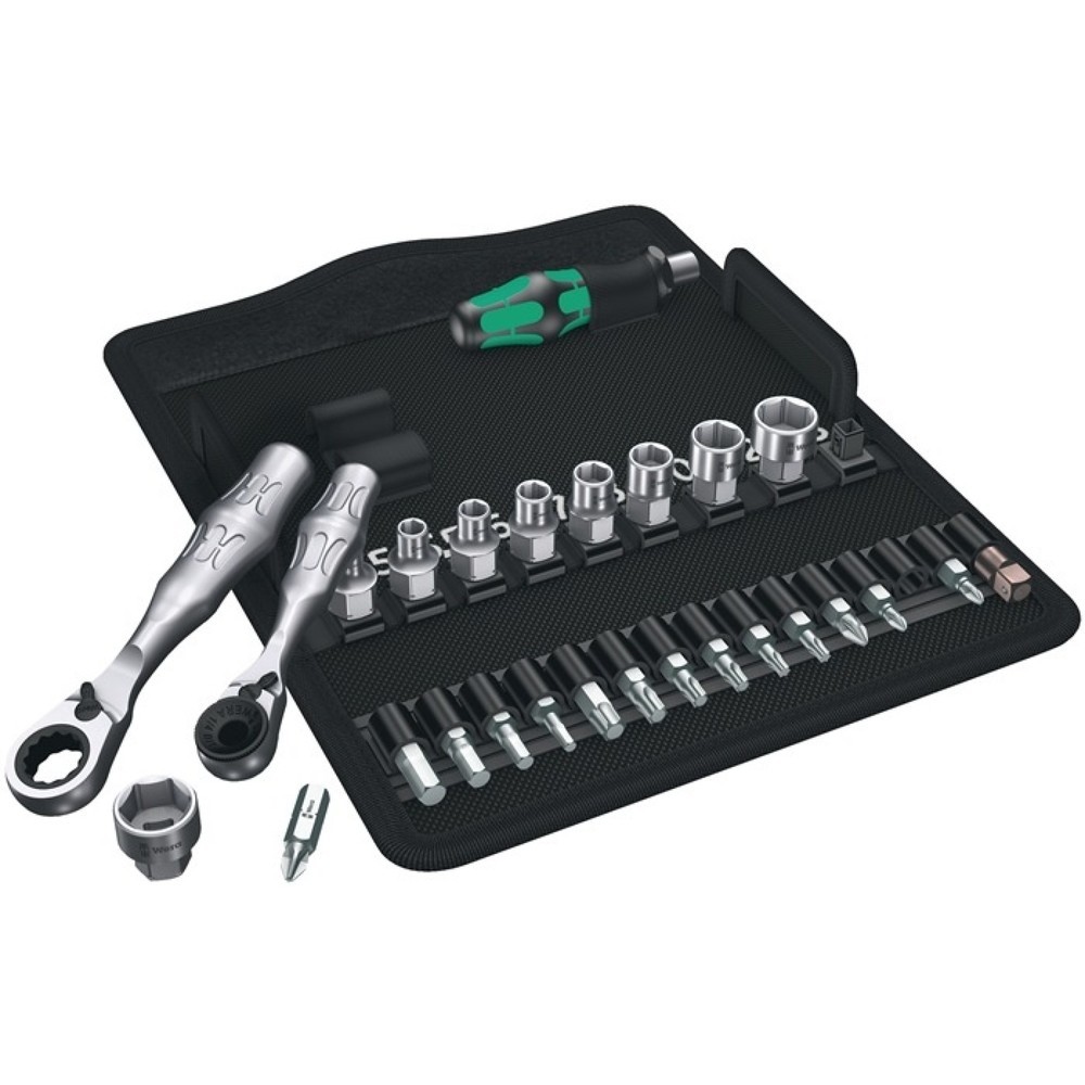 Produktabbildung: WERA Steckschlüsselsatz KK Zyklop Mini 2 27-tlg.1/4 Zoll SW 4-13mm Z.60/60 6KT