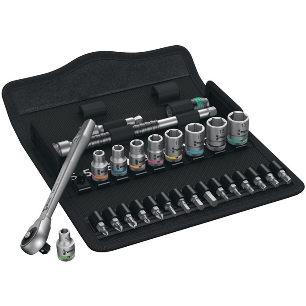 Produktabbildung: WERA Steckschlüsselsatz Zyklop Metal 29-tlg.3/8 Zoll SW 8-19mm Z.76 6KT