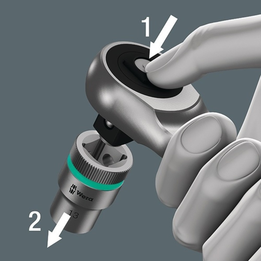 Produktabbildung Nr. 2: WERA D.-Knarre Zyklop Metal push 1/2 Zoll 72 Z.L.281mm