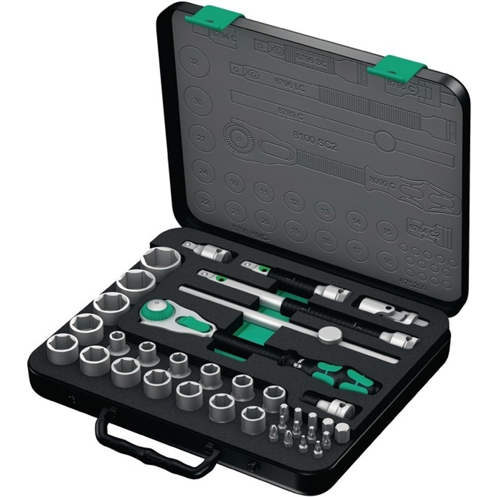 Produktabbildung: WERA Steckschlüsselsatz Zyklop Speed 37-tlg.1/2 Zoll SW 10-32mm Z.72 6KT