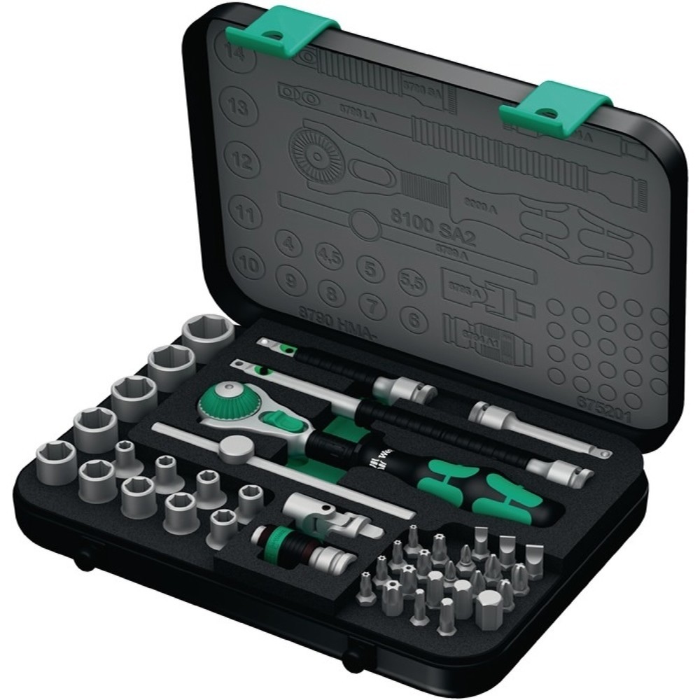 Produktabbildung: WERA Steckschlüsselsatz Zyklop Speed 42-tlg.1/4 Zoll SW 4-14mm Z.72 6KT