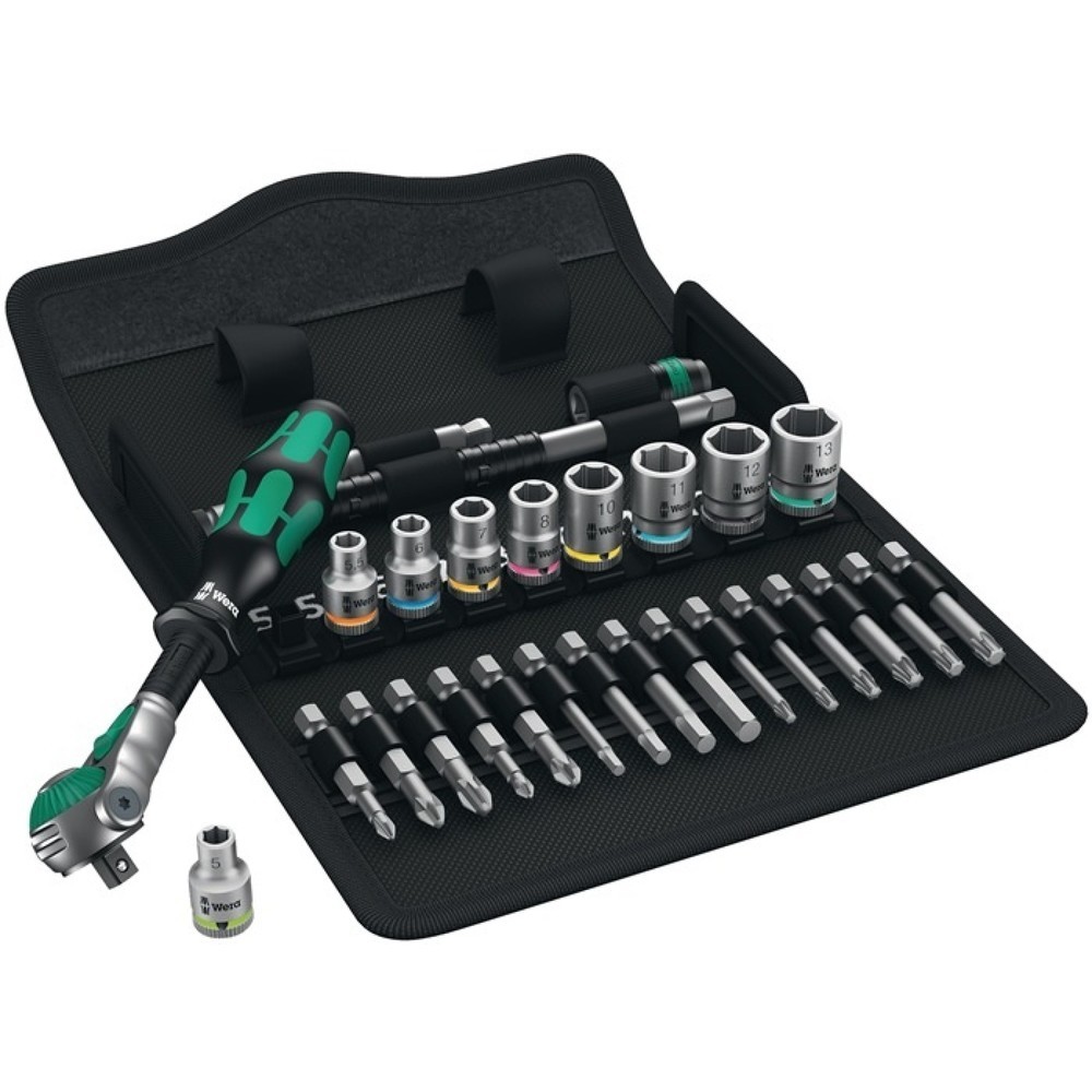 Produktabbildung: WERA Steckschlüsselsatz 8100 SA 6 28-tlg.1/4 Zoll SW 5-13mm Z.72 6KT