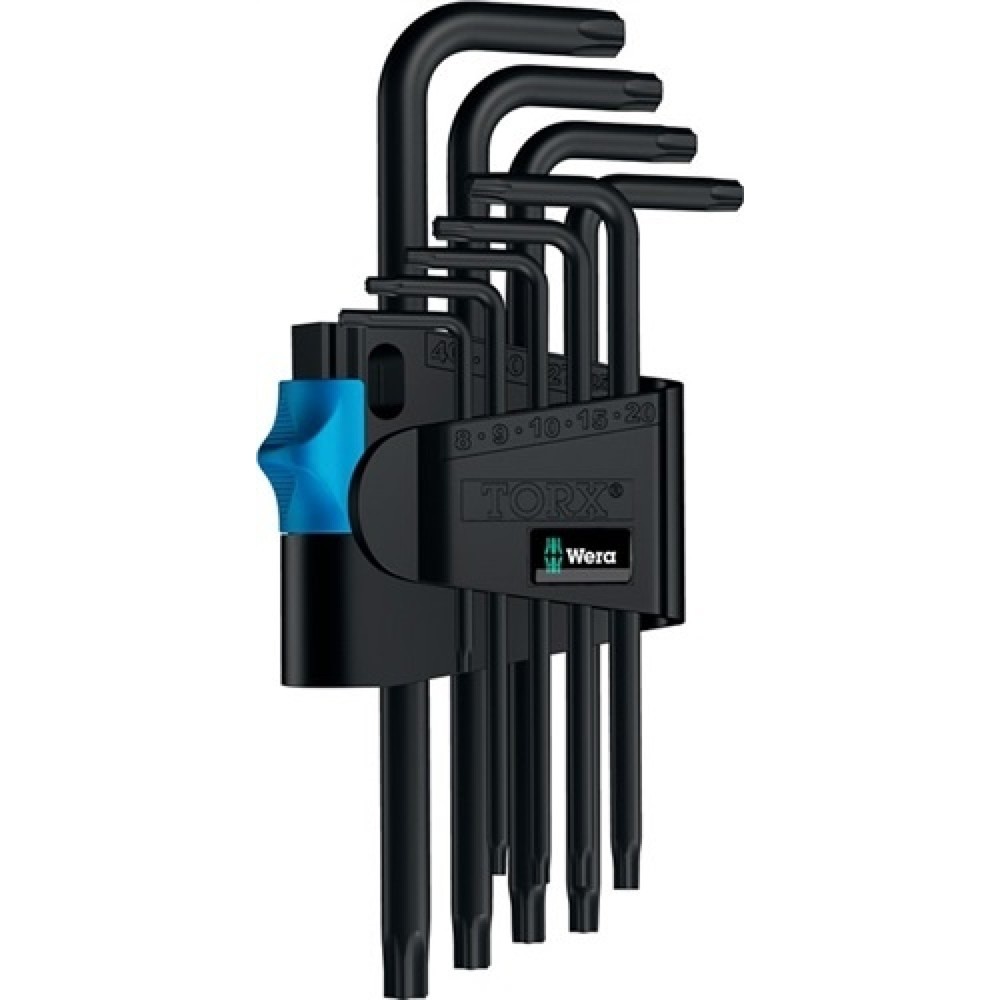 Produktabbildung: Winkelschraubendrehersatz 967 L 9tlg.T8-T40 m.HF WERA