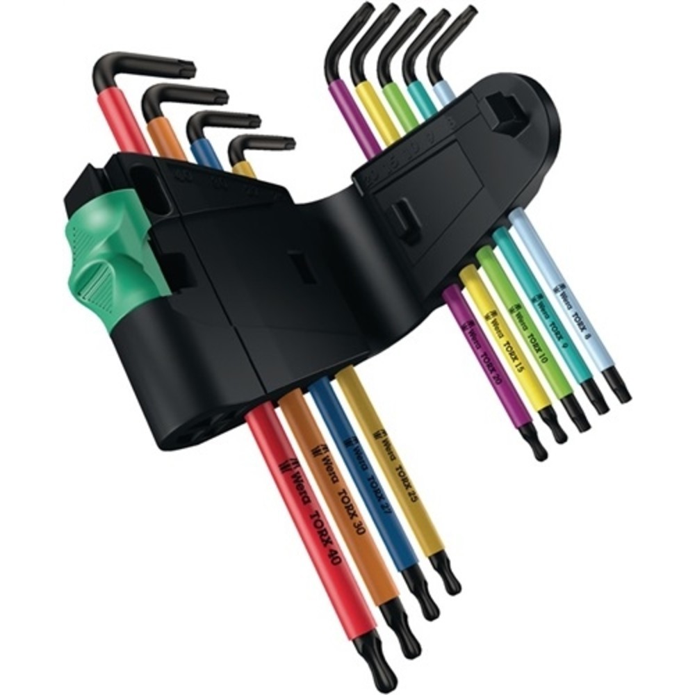 Produktabbildung Nr. 2: Winkelschraubendrehersatz 967 SPKL 9tlg.T8-T40 m.Bohrung WERA