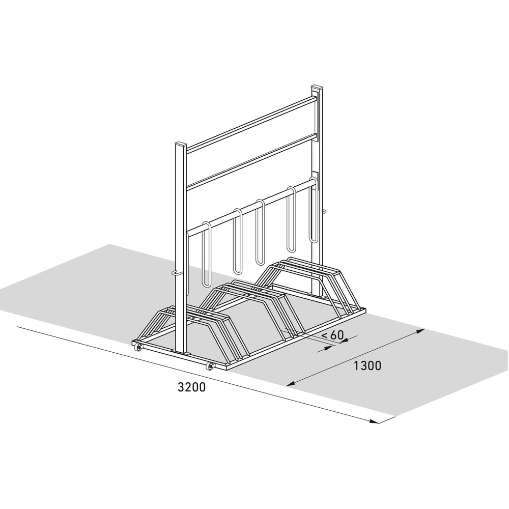 Produktabbildung Nr. 2: Werbe-Fahrradständer, weißaluminium