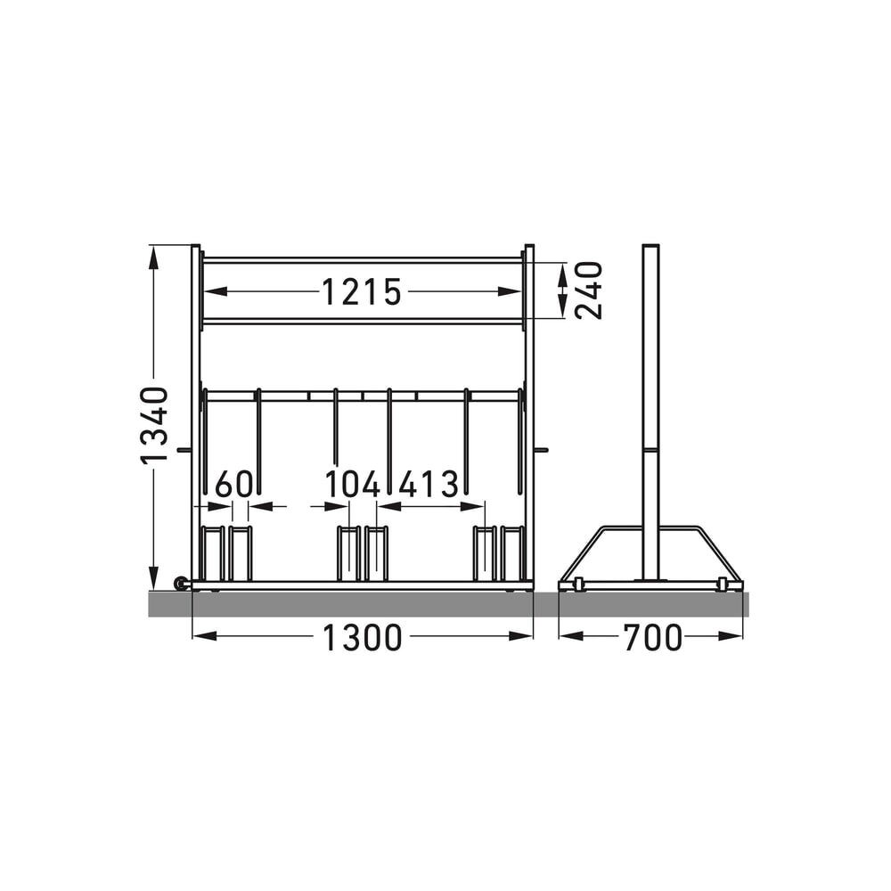 Produktabbildung Nr. 3: Werbe-Fahrradständer, weißaluminium