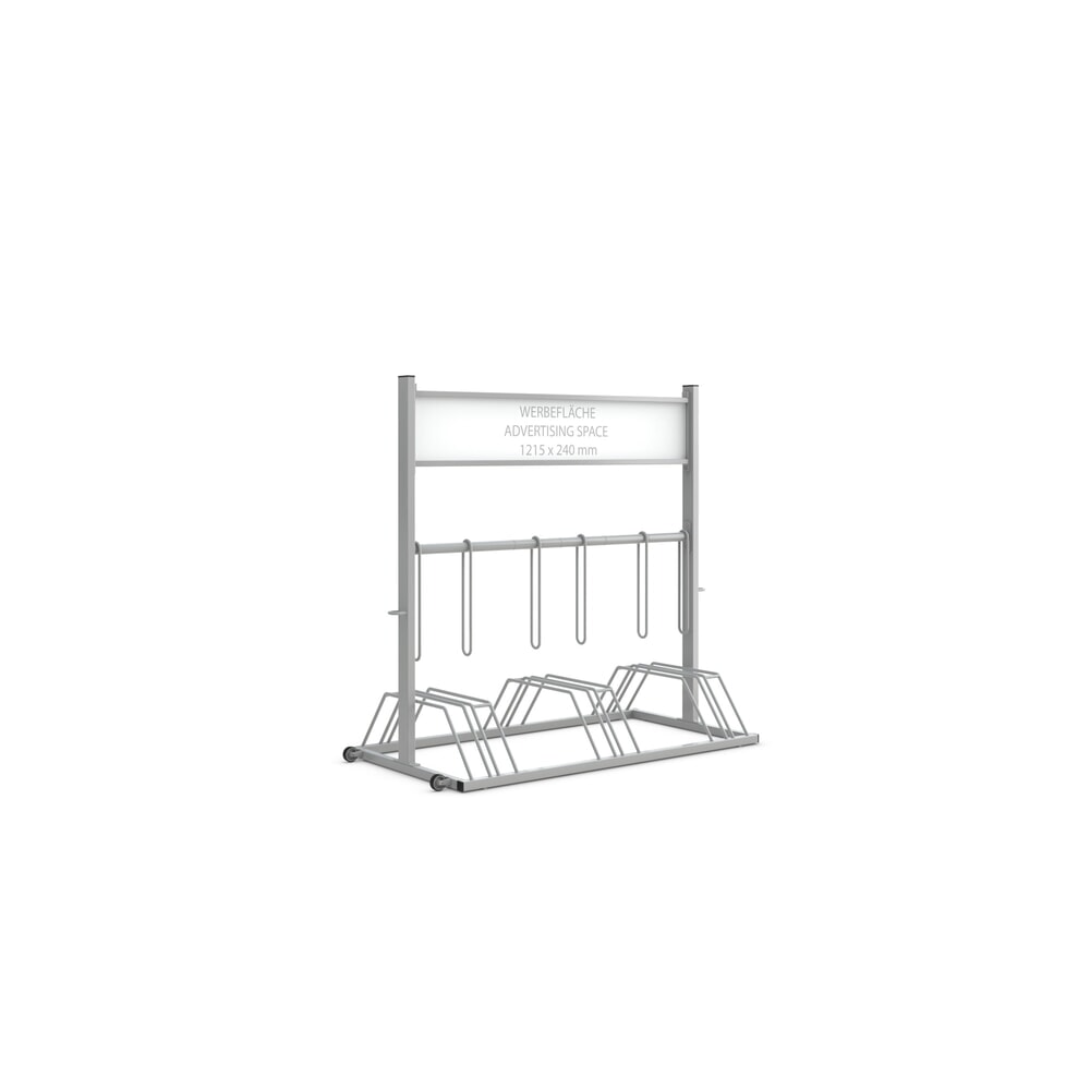 Produktabbildung: Werbe-Fahrradständer, weißaluminium