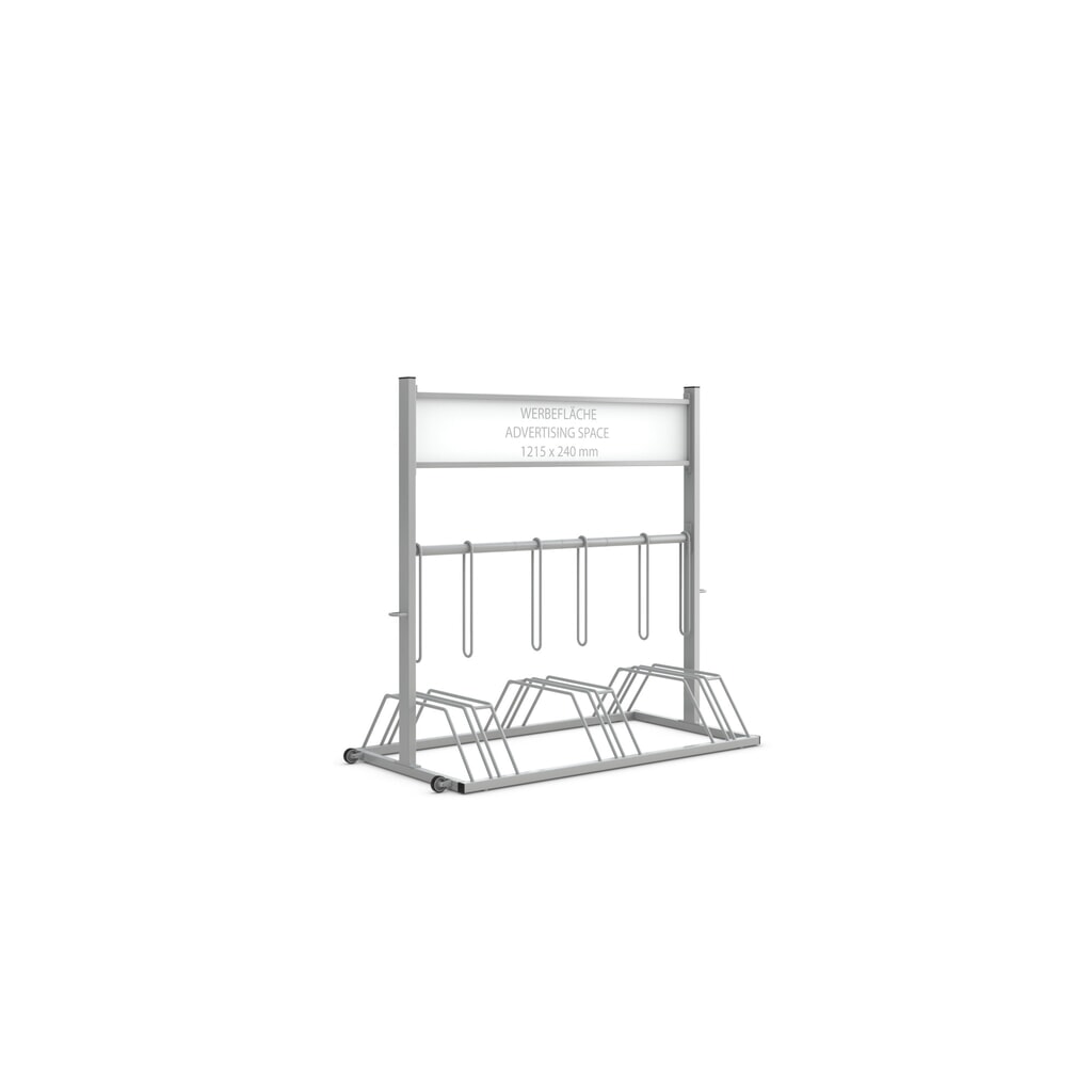 Produktabbildung: Werbe-Fahrradständer, weißaluminium