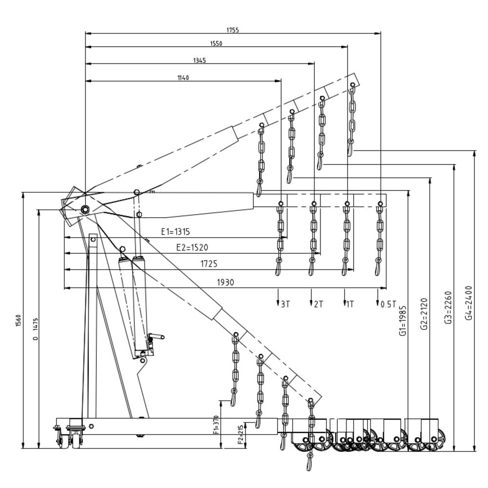 Produktabbildung Nr. 4: Werkstattkran XL, TK 3.000 kg, Hubhöhe max. 2.720 mm