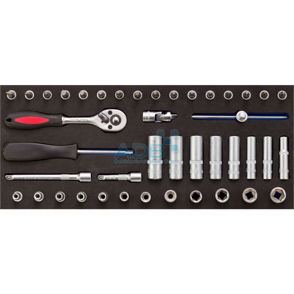 Produktabbildung Nr. 2: Werkstattwagen-Einlage für Gabelringschlüssel-Satz, 10-tlg., 8-22 mm