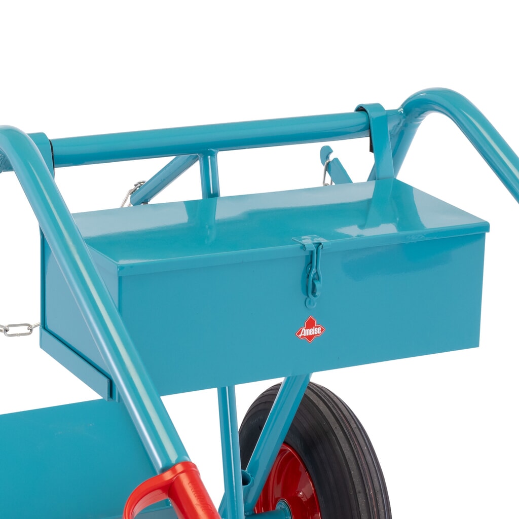 Produktabbildung: Werkzeugkasten für Ameise® 2er-Stahlflaschenkarre, leer, verschließbarer Deckel, HxBxT 155 x 460 x 210 mm