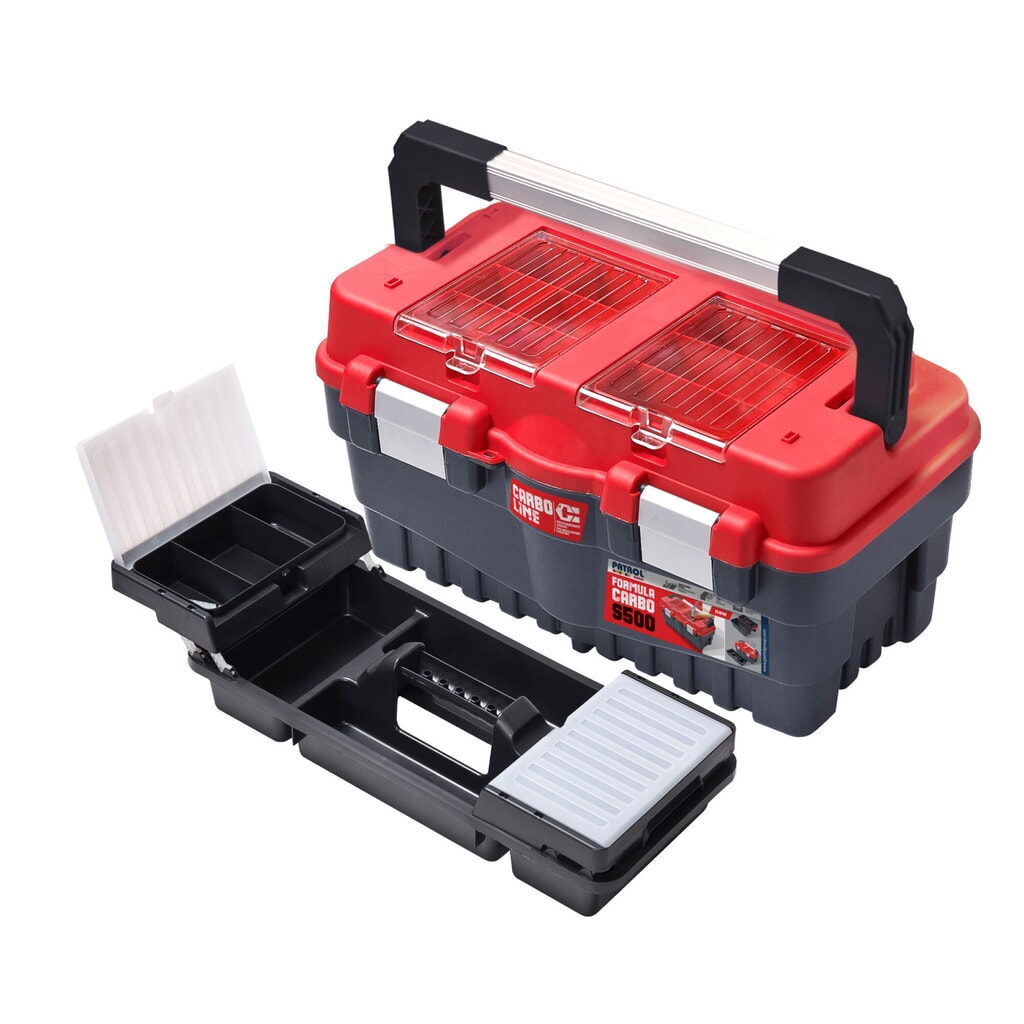 Werkzeugkoffer/Werkzeugkasten Carbo Plus S 500, HxBxT 256 x 462 x 242 mm Produktabbildung: Werkzeugkoffer/Werkzeugkasten Carbo Plus S 500, HxBxT 256 x 462 x 242 mm