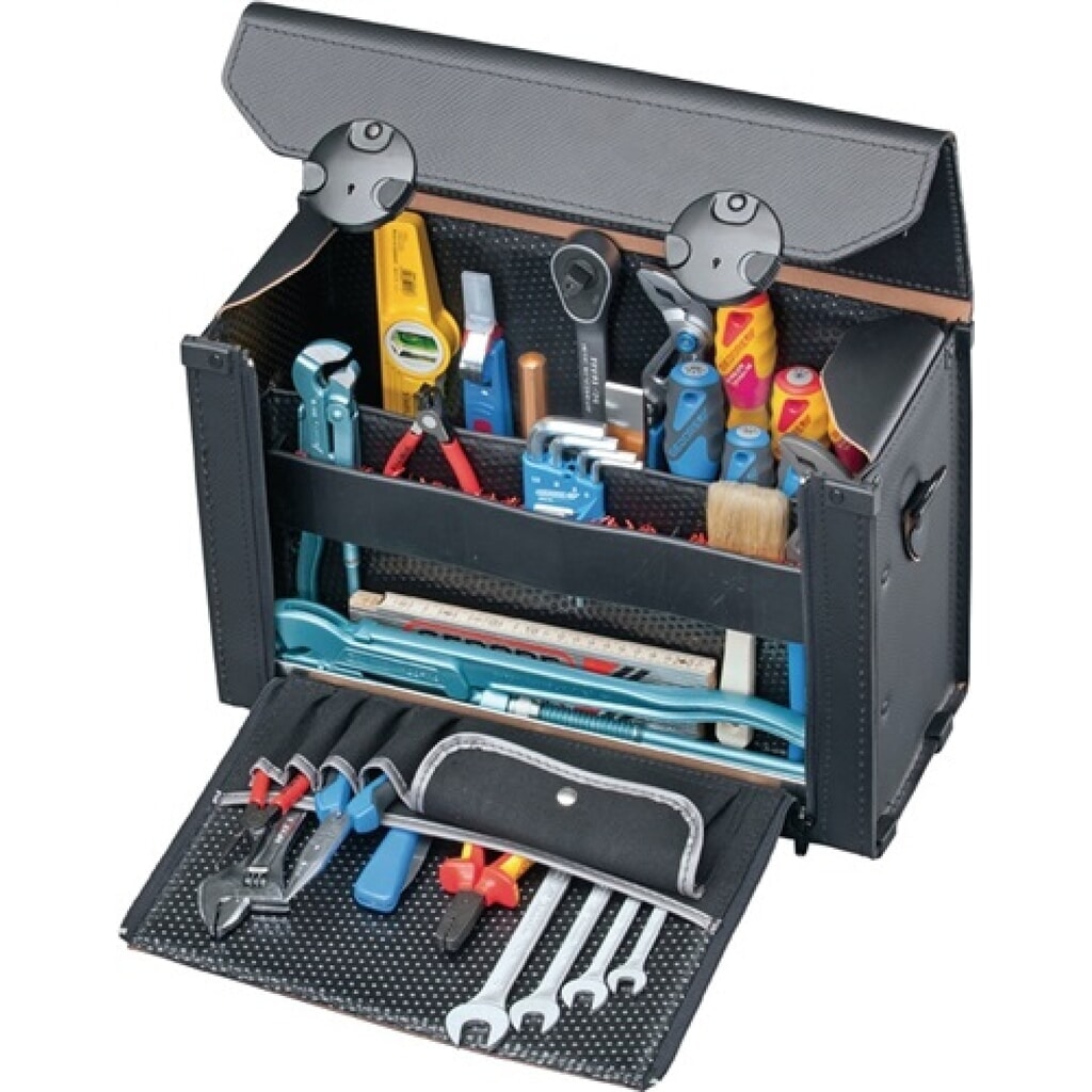 Produktabbildung Nr. 1: WerkzeugtascheB.415xT.165xH.275mmaus Rindleder schwarz4 Separat. CP-7 System